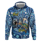 Personalised Australia Father's Day Hoodie Aussie Fishing Best Dad Ever Aboriginal Pattern