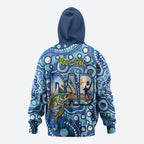 Personalised Australia Father's Day Hoodie Aussie Fishing Best Dad Ever Aboriginal Pattern