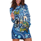 Personalised Australia Father's Day Hoodie Dress Aussie Fishing Best Dad Ever Aboriginal Pattern