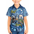 Personalised Australia Father's Day Kid Hawaiian Shirt Aussie Fishing Best Dad Ever Aboriginal Pattern