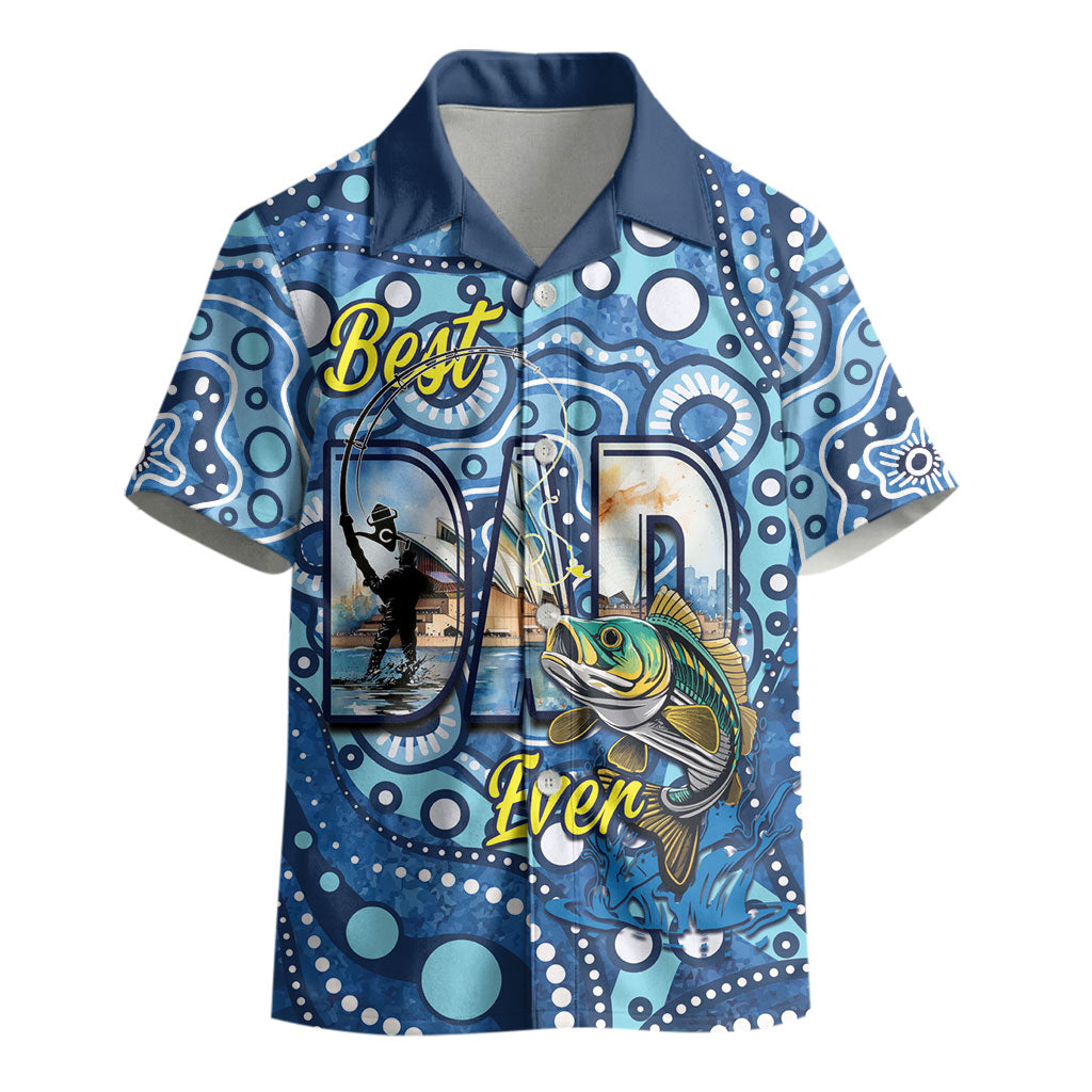Personalised Australia Father's Day Kid Hawaiian Shirt Aussie Fishing Best Dad Ever Aboriginal Pattern