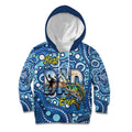 Personalised Australia Father's Day Kid Hoodie Aussie Fishing Best Dad Ever Aboriginal Pattern