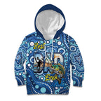 Personalised Australia Father's Day Kid Hoodie Aussie Fishing Best Dad Ever Aboriginal Pattern