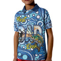 Personalised Australia Father's Day Kid Polo Shirt Aussie Fishing Best Dad Ever Aboriginal Pattern