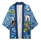 Personalised Australia Father's Day Kimono Aussie Fishing Best Dad Ever Aboriginal Pattern