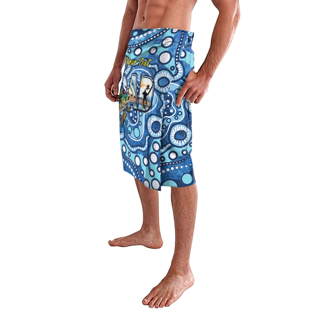 Personalised Australia Father's Day Lavalava Aussie Fishing Best Dad Ever Aboriginal Pattern