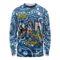 Personalised Australia Father's Day Long Sleeve Shirt Aussie Fishing Best Dad Ever Aboriginal Pattern