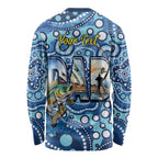 Personalised Australia Father's Day Long Sleeve Shirt Aussie Fishing Best Dad Ever Aboriginal Pattern