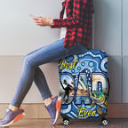 Australia Father's Day Luggage Cover Aussie Fishing Best Dad Ever Aboriginal Pattern