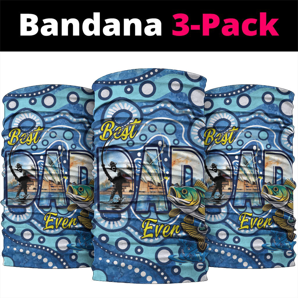 Australia Father's Day Neck Gaiter Aussie Fishing Best Dad Ever Aboriginal Pattern