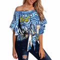 Personalised Australia Father's Day Off Shoulder Wrap Waist Top Aussie Fishing Best Dad Ever Aboriginal Pattern
