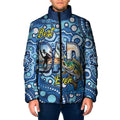 Personalised Australia Father's Day Padded Jacket Aussie Fishing Best Dad Ever Aboriginal Pattern