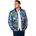 Personalised Australia Father's Day Padded Jacket Aussie Fishing Best Dad Ever Aboriginal Pattern
