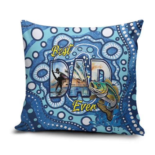 Australia Father's Day Pillow Cover Aussie Fishing Best Dad Ever Aboriginal Pattern