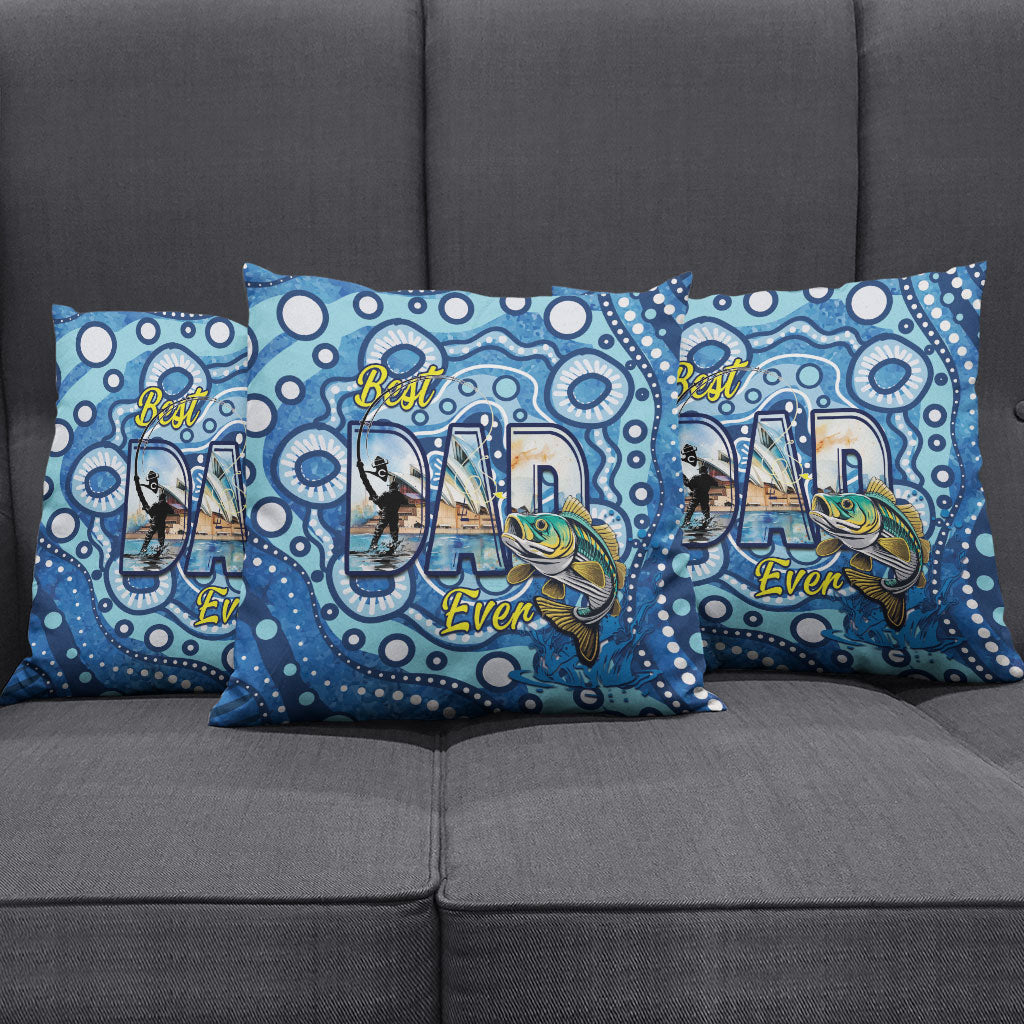 Australia Father's Day Pillow Cover Aussie Fishing Best Dad Ever Aboriginal Pattern