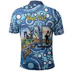 Personalised Australia Father's Day Polo Shirt Aussie Fishing Best Dad Ever Aboriginal Pattern