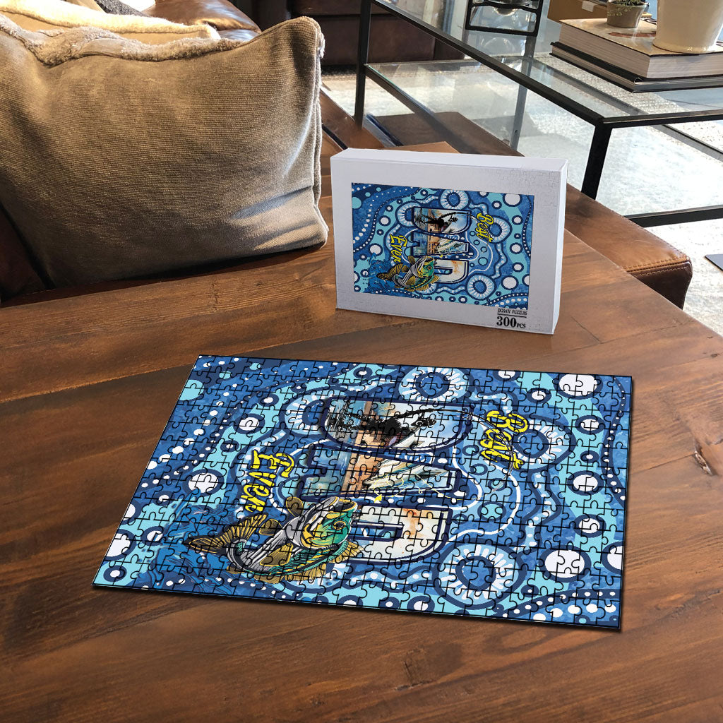 Australia Father's Day Puzzle Aussie Fishing Best Dad Ever Aboriginal Pattern