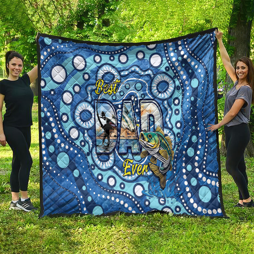 Australia Father's Day Quilt Aussie Fishing Best Dad Ever Aboriginal Pattern