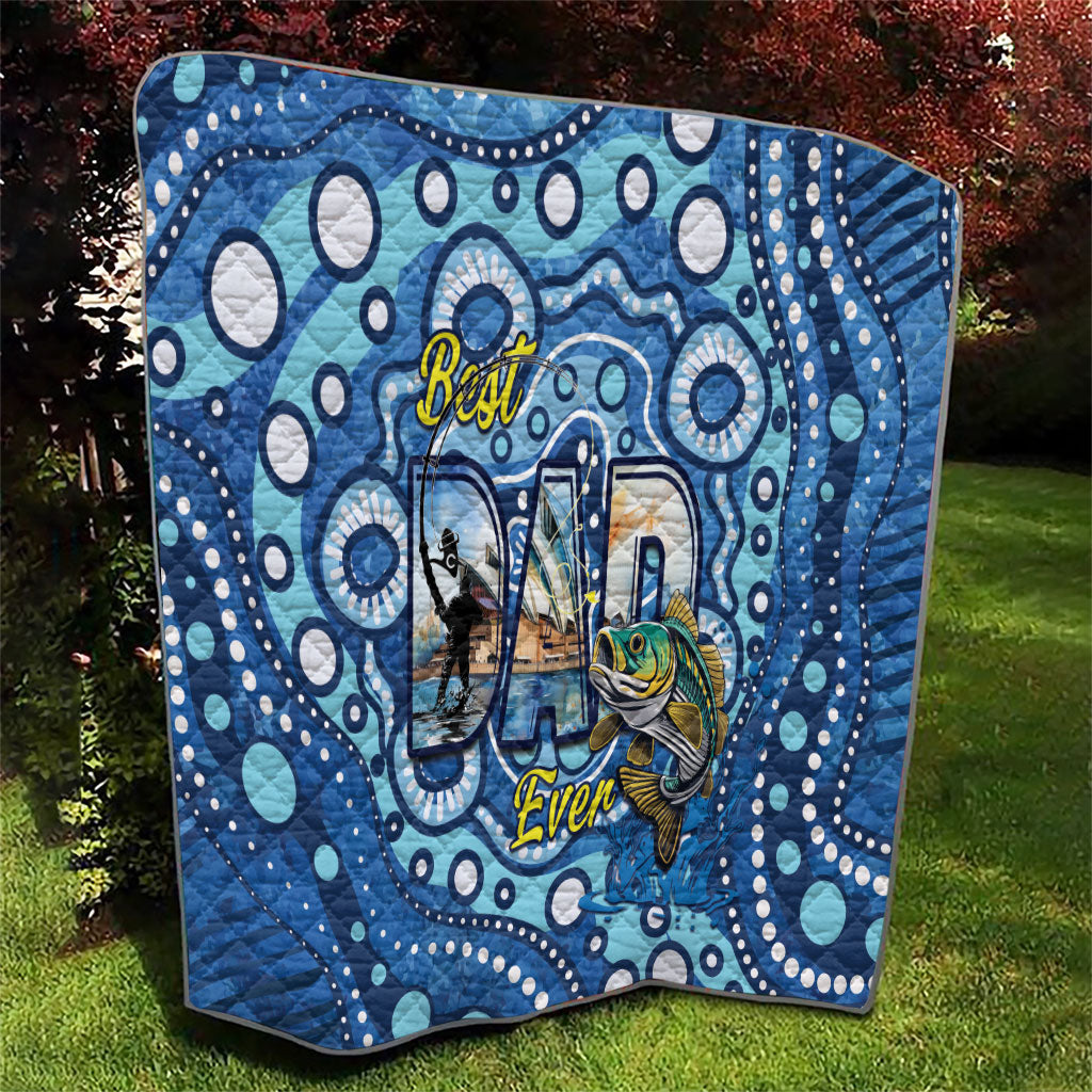 Australia Father's Day Quilt Aussie Fishing Best Dad Ever Aboriginal Pattern