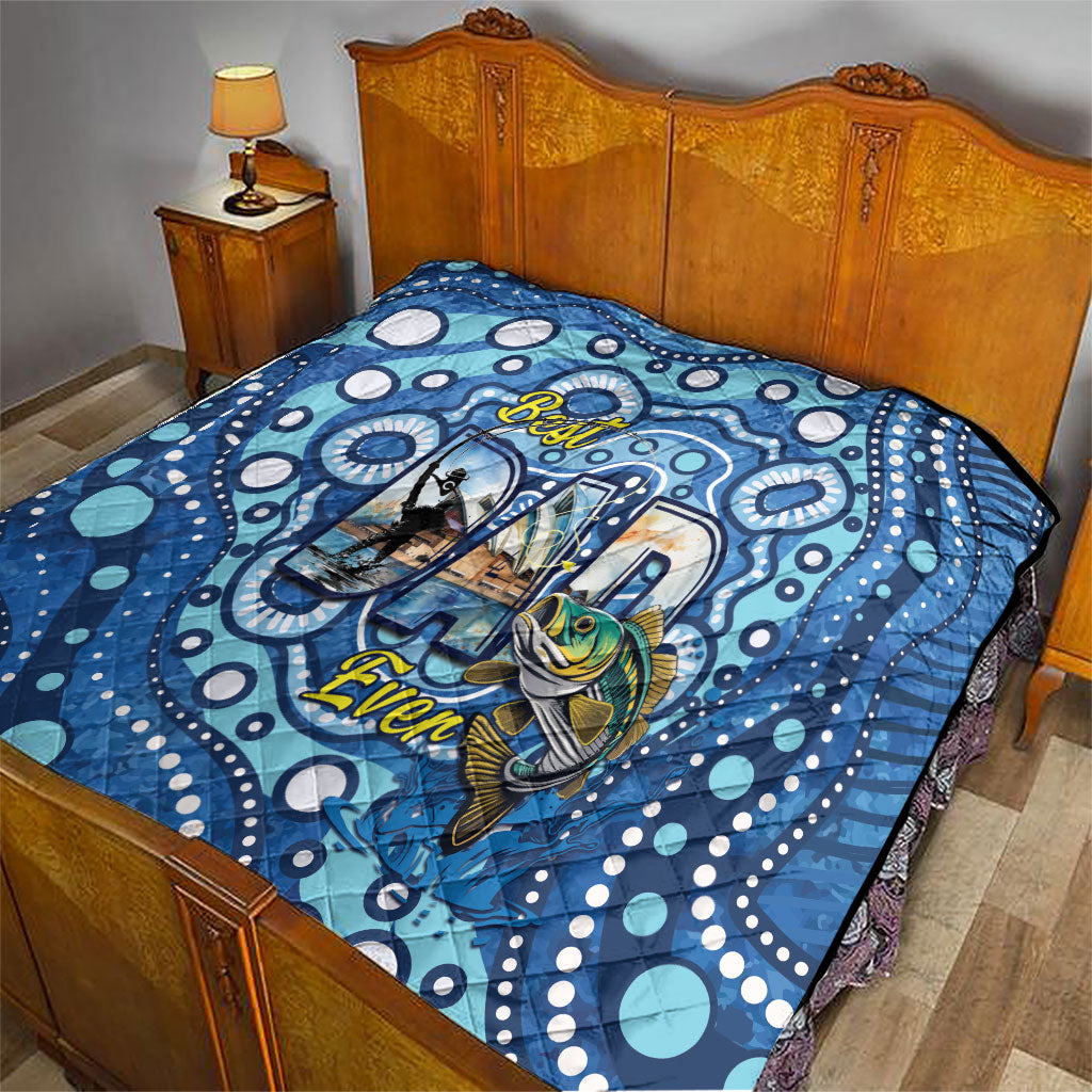 Australia Father's Day Quilt Aussie Fishing Best Dad Ever Aboriginal Pattern