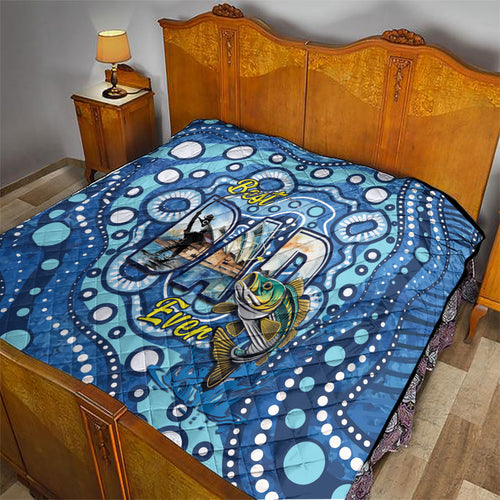Australia Father's Day Quilt Aussie Fishing Best Dad Ever Aboriginal Pattern