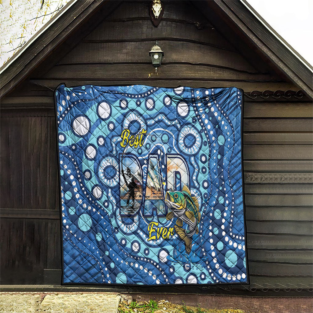 Australia Father's Day Quilt Aussie Fishing Best Dad Ever Aboriginal Pattern