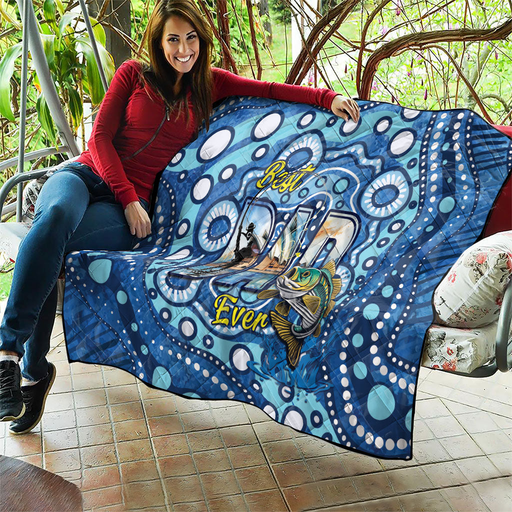 Australia Father's Day Quilt Aussie Fishing Best Dad Ever Aboriginal Pattern