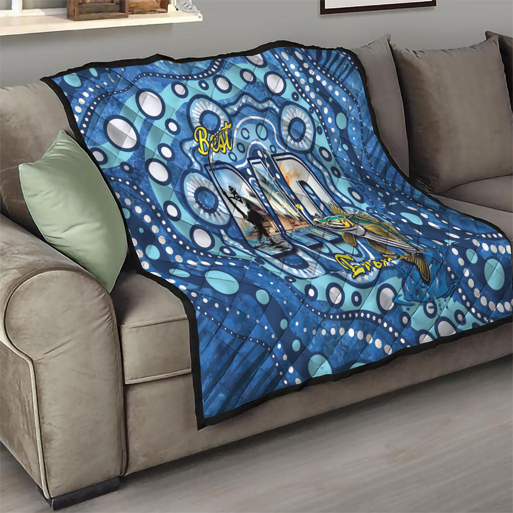 Australia Father's Day Quilt Aussie Fishing Best Dad Ever Aboriginal Pattern