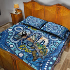 Australia Father's Day Quilt Bed Set Aussie Fishing Best Dad Ever Aboriginal Pattern