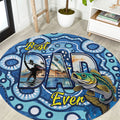 Australia Father's Day Round Carpet Aussie Fishing Best Dad Ever Aboriginal Pattern