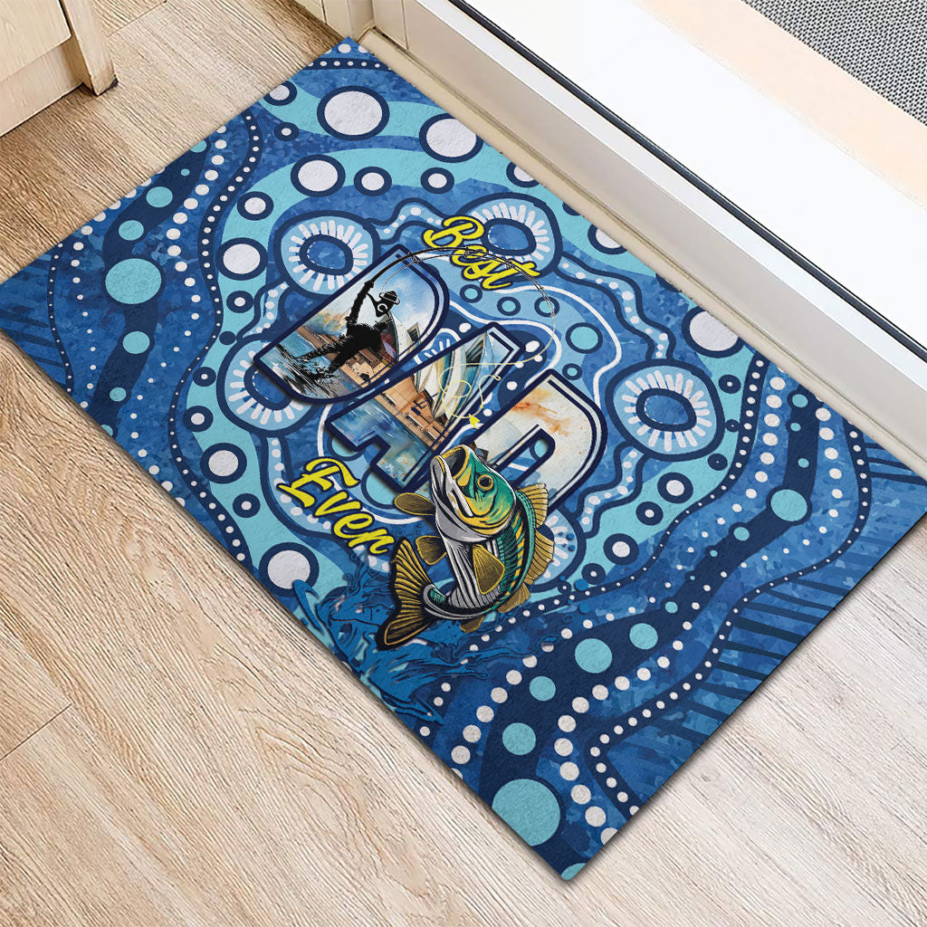 Australia Father's Day Rubber Doormat Aussie Fishing Best Dad Ever Aboriginal Pattern