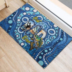 Australia Father's Day Rubber Doormat Aussie Fishing Best Dad Ever Aboriginal Pattern