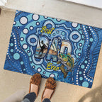 Australia Father's Day Rubber Doormat Aussie Fishing Best Dad Ever Aboriginal Pattern