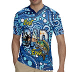Personalised Australia Father's Day Rugby Jersey Aussie Fishing Best Dad Ever Aboriginal Pattern