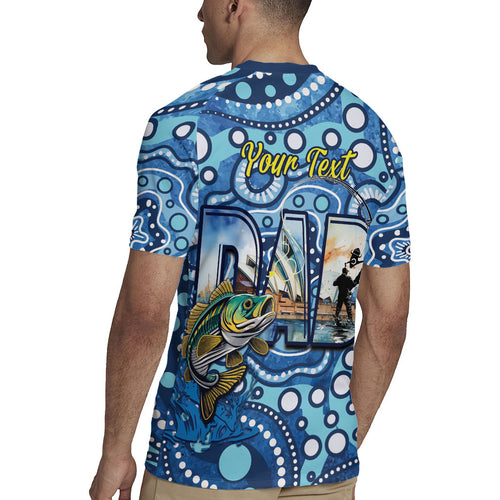 Personalised Australia Father's Day Rugby Jersey Aussie Fishing Best Dad Ever Aboriginal Pattern