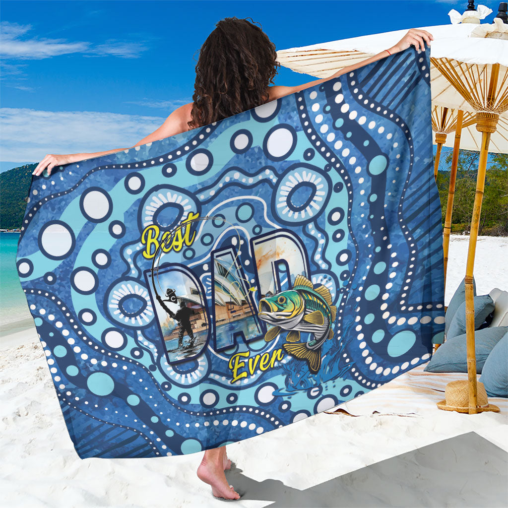 Australia Father's Day Sarong Aussie Fishing Best Dad Ever Aboriginal Pattern