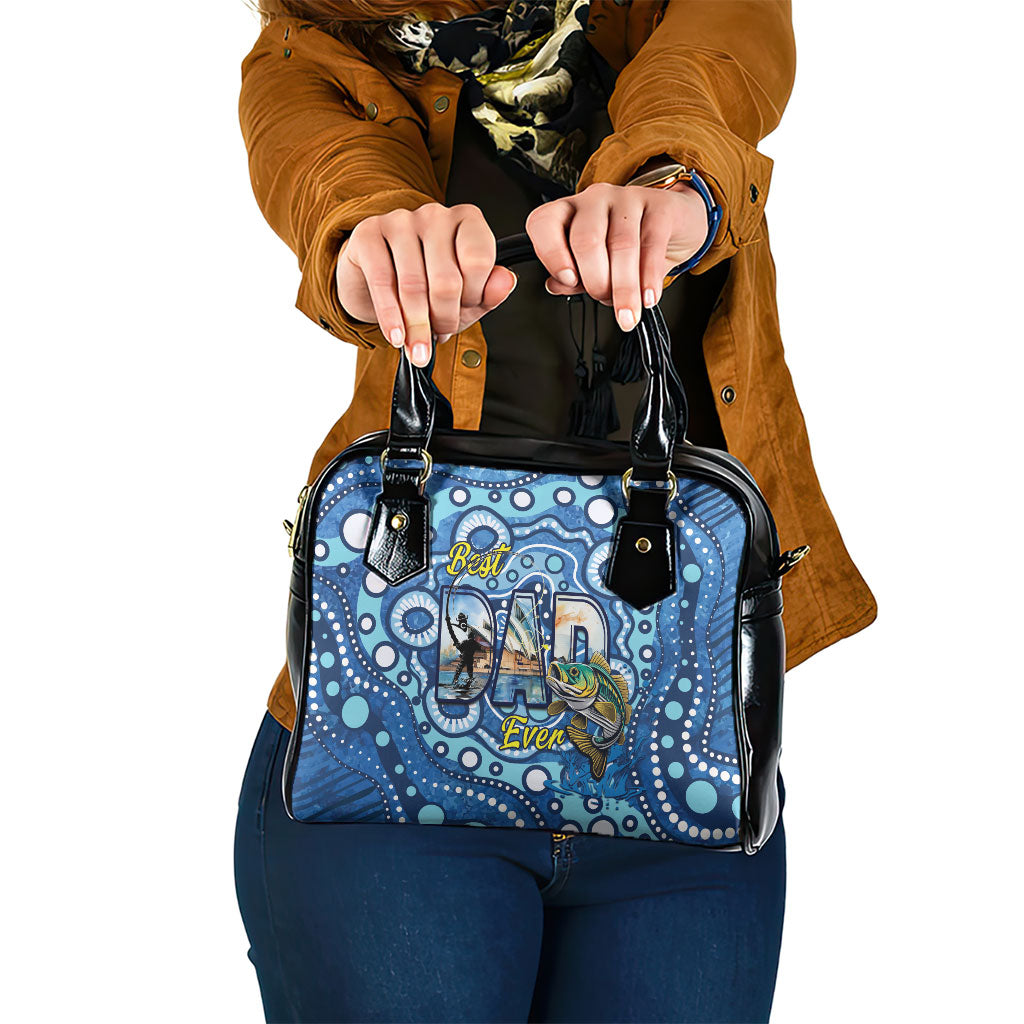 Australia Father's Day Shoulder Handbag Aussie Fishing Best Dad Ever Aboriginal Pattern