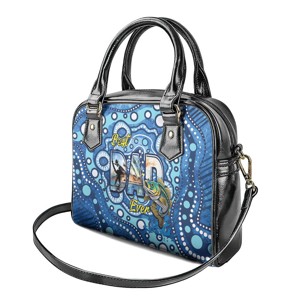 Australia Father's Day Shoulder Handbag Aussie Fishing Best Dad Ever Aboriginal Pattern
