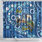 Australia Father's Day Shower Curtain Aussie Fishing Best Dad Ever Aboriginal Pattern