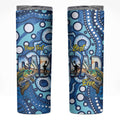 Personalised Australia Father's Day Skinny Tumbler Aussie Fishing Best Dad Ever Aboriginal Pattern