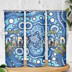 Personalised Australia Father's Day Skinny Tumbler Aussie Fishing Best Dad Ever Aboriginal Pattern