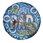 Australia Father's Day Spare Tire Cover Aussie Fishing Best Dad Ever Aboriginal Pattern