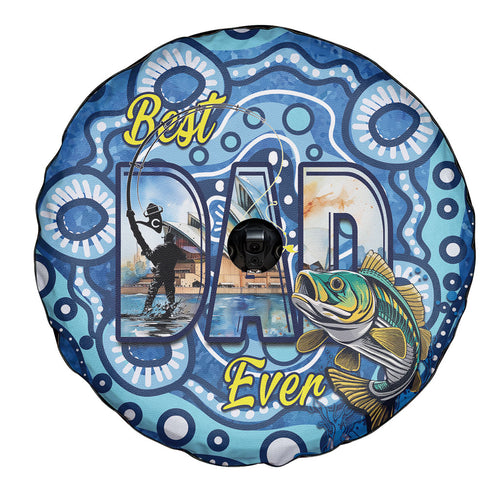 Australia Father's Day Spare Tire Cover Aussie Fishing Best Dad Ever Aboriginal Pattern