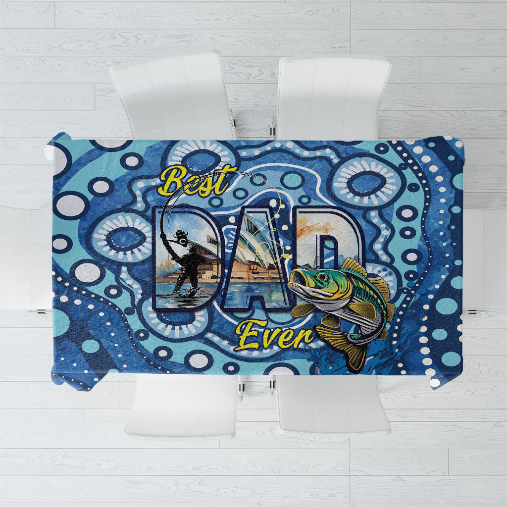 Australia Father's Day Tablecloth Aussie Fishing Best Dad Ever Aboriginal Pattern
