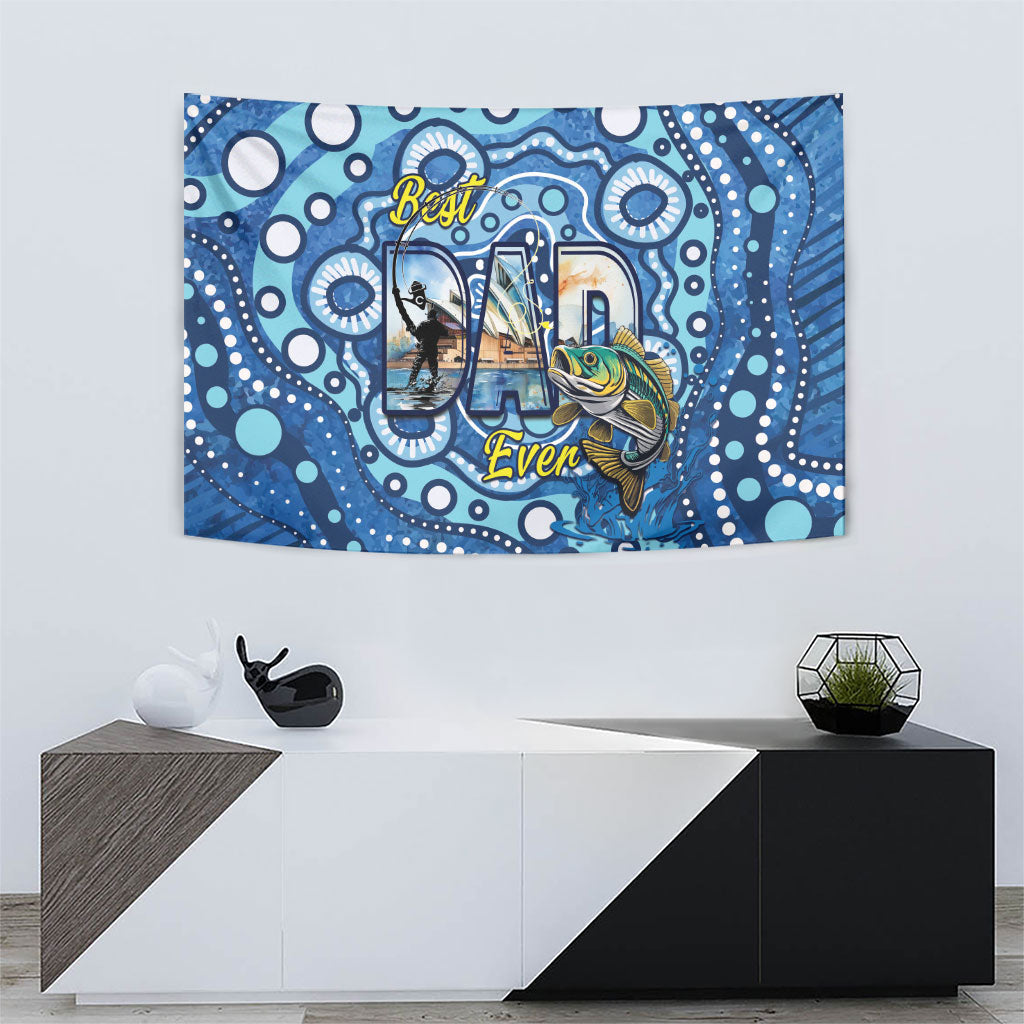Australia Father's Day Tapestry Aussie Fishing Best Dad Ever Aboriginal Pattern