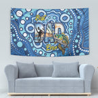 Australia Father's Day Tapestry Aussie Fishing Best Dad Ever Aboriginal Pattern