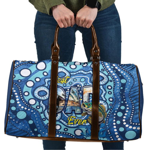 Australia Father's Day Travel Bag Aussie Fishing Best Dad Ever Aboriginal Pattern