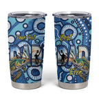 Personalised Australia Father's Day Tumbler Cup Aussie Fishing Best Dad Ever Aboriginal Pattern