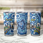 Personalised Australia Father's Day Tumbler Cup Aussie Fishing Best Dad Ever Aboriginal Pattern