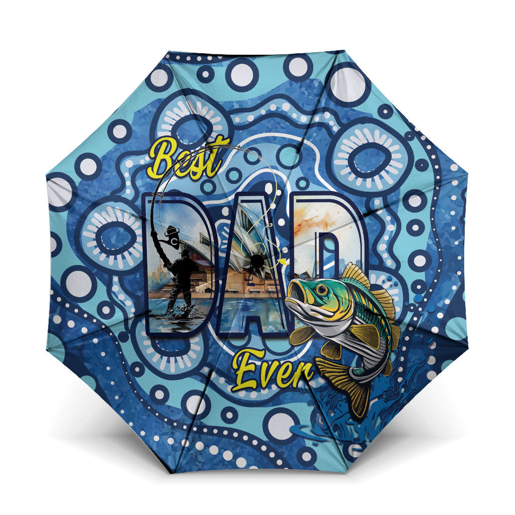 Australia Father's Day Umbrella Aussie Fishing Best Dad Ever Aboriginal Pattern